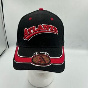 CSI Atlanta Baseball Cap OSFM Black Red Raised Embroidery Medallion Adjustable
